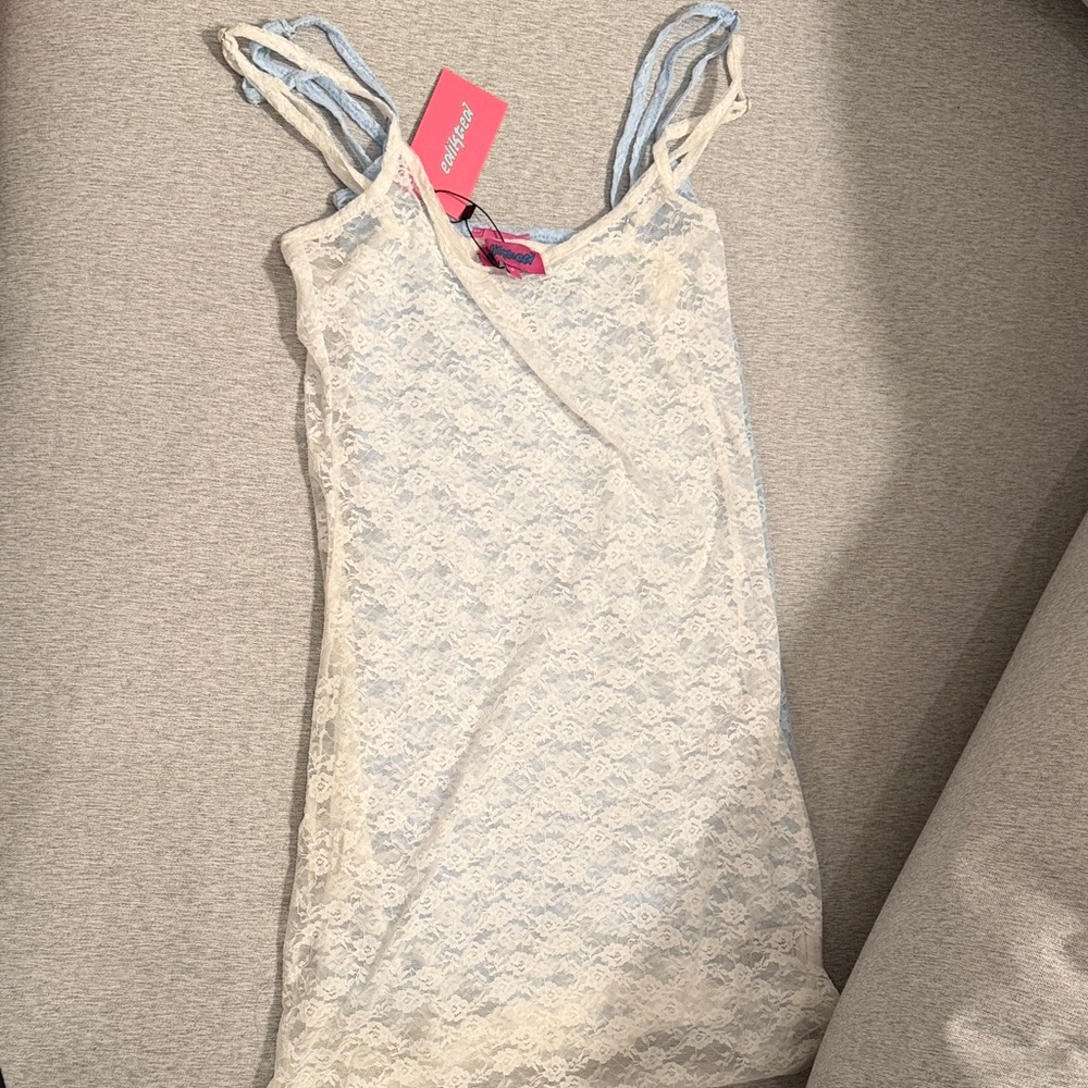 Edikted Cream Lace Chemise